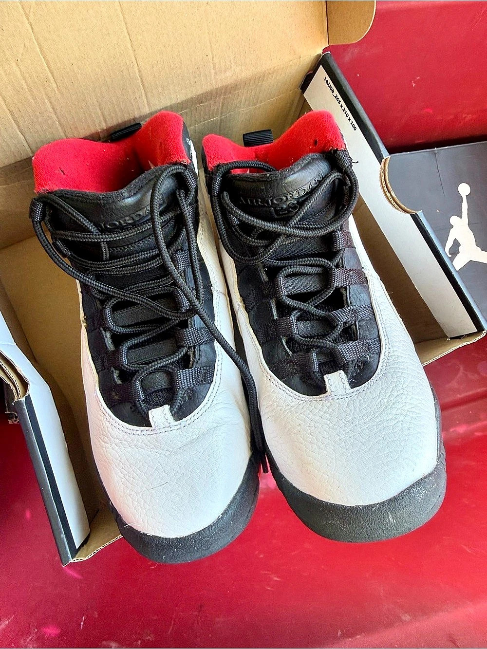 Jordan Air Jordan 10 Retro BG 'Double Nickel' Sneakers White & Black Boys US 4.5